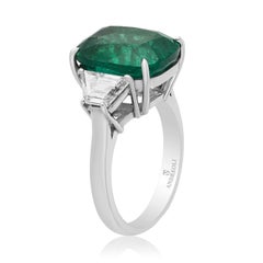 Andreoli 7.99 Carat Emerald CDC Certified Zambian Diamond Ring 18 Karat
