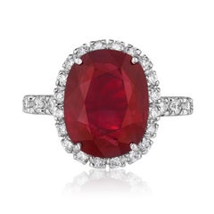Andreoli 8.28 Carat Burma Certified Ruby Diamond 18 Karat White Gold Ring