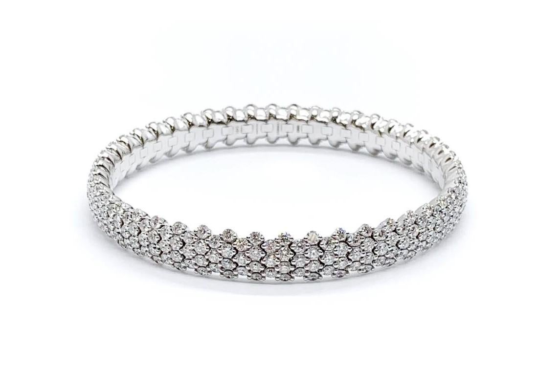 Andreoli Stretchy-Armband aus 18 Karat Weißgold mit 9,13 Karat Diamanten (Zeitgenössisch) im Angebot