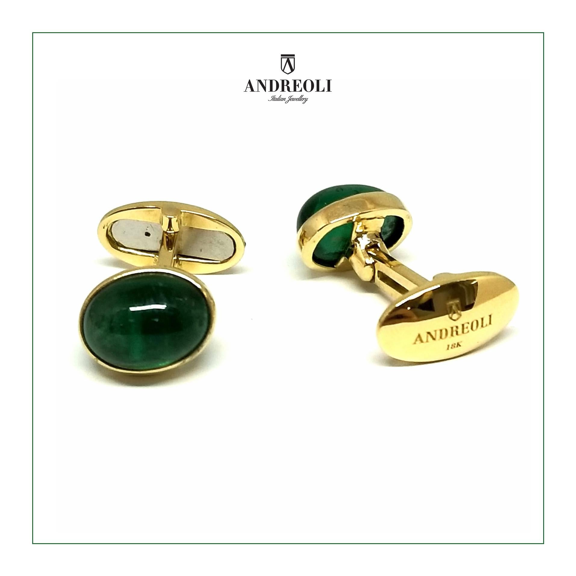 yellow gold emerald cufflinks