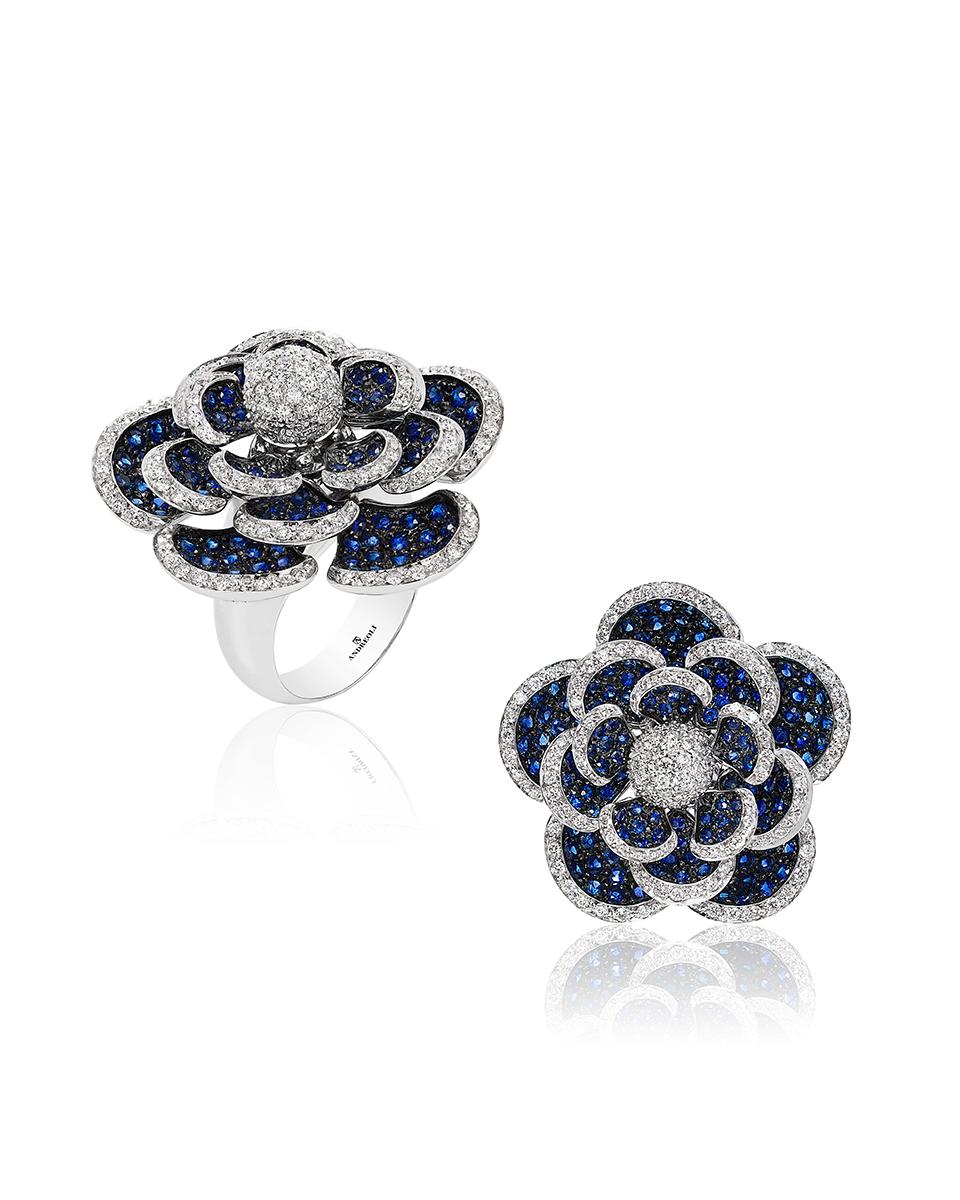 blue flower ring