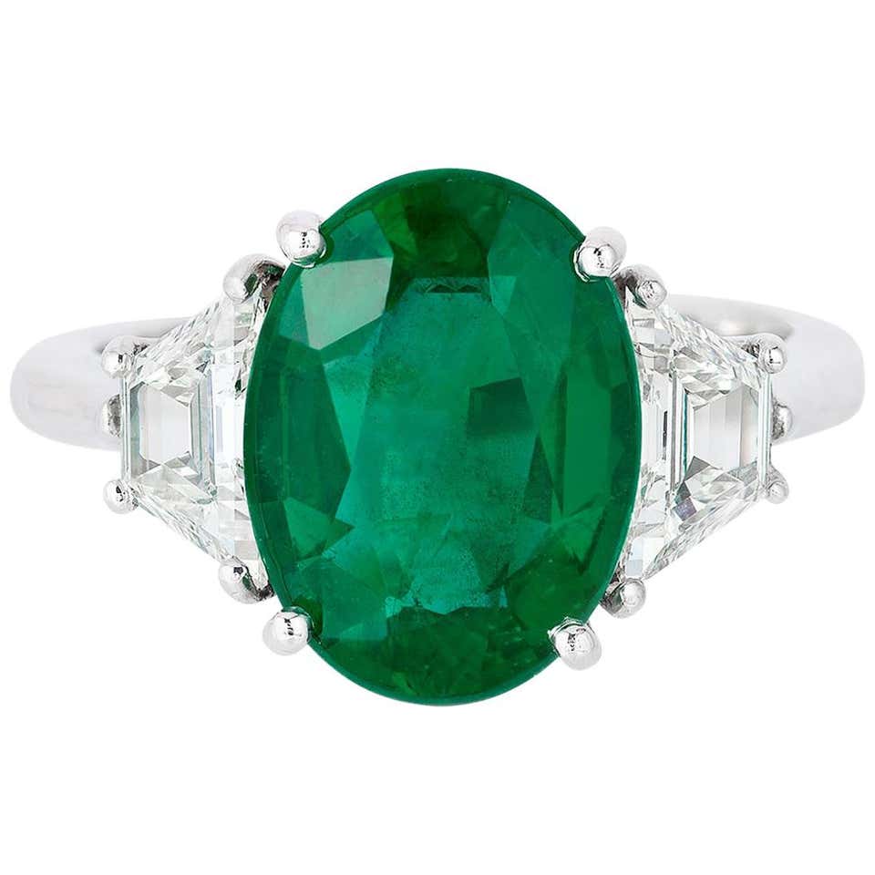 KAHN GRS Certified 2.79 Carat Zambia Emerald Diamond Ring For Sale at ...