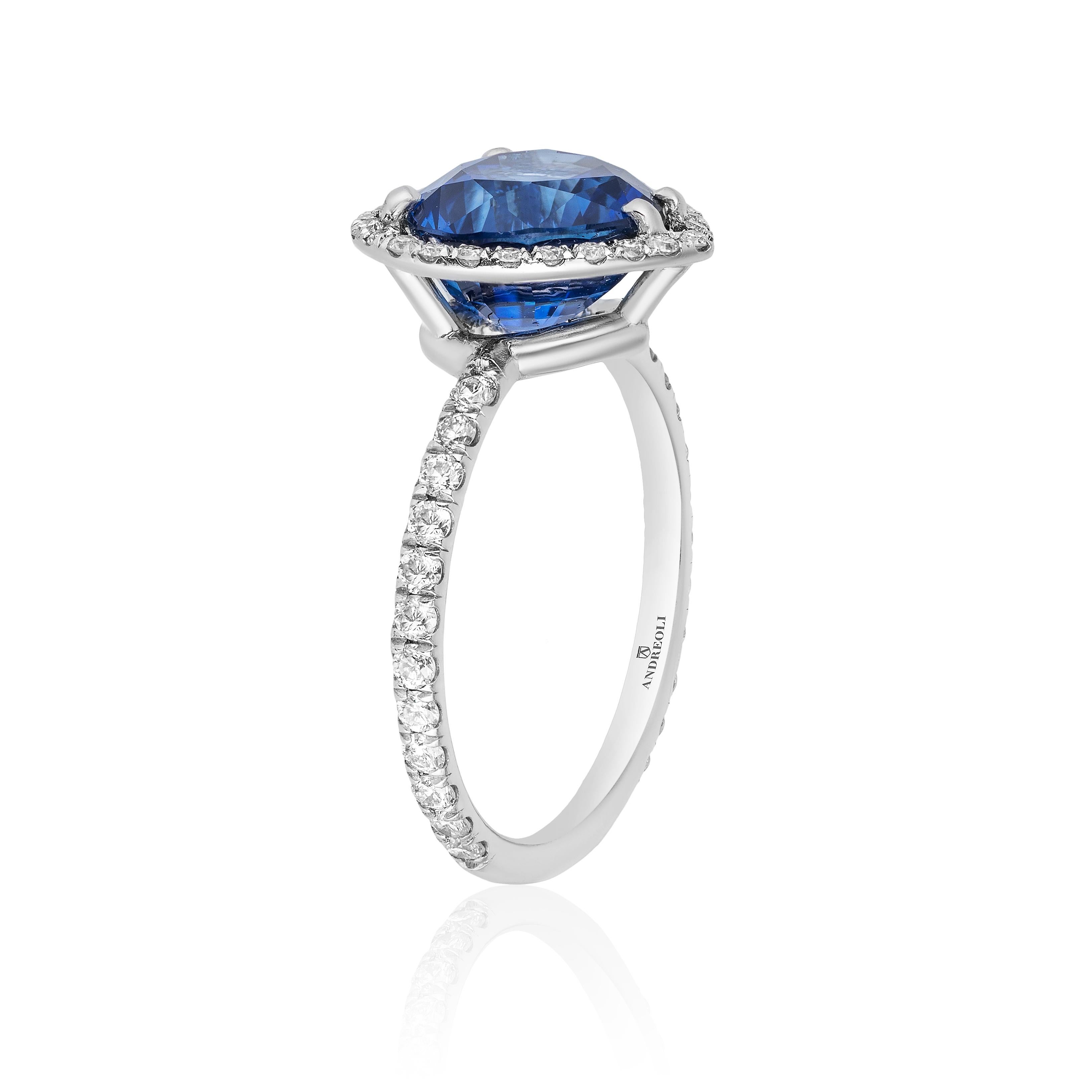 Andreoli Certified 3.78 Carat Ceylon Blue Sapphire Diamond Platinum Heart Shape Ring

This Ring Features 0.56 carat round brilliant cut diamonds. F-G-H Color, VS-SI Clarity.

3.78ct Blue Sapphire Ceylon Origin CDC Swiss Gem Lab Report

Set in