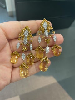 Andreoli Citrine and Diamond Chandelier Earrings