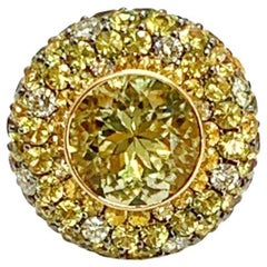 Andreoli Citrine, Sapphire, and Diamond 18 Karat Rose Gold Ring