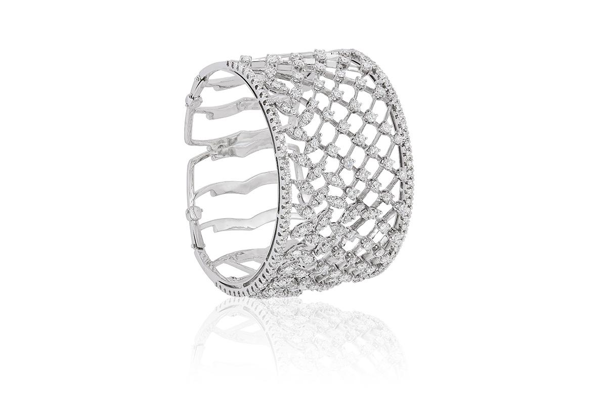 Taille ronde Andreoli Bracelet en or 18 carats et diamants en vente