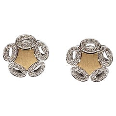 Andreoli Diamond 18 Karat Two-Tone Gold Earrings