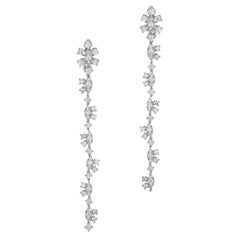 Andreoli Boucles d'oreilles en or blanc 18 carats et diamants