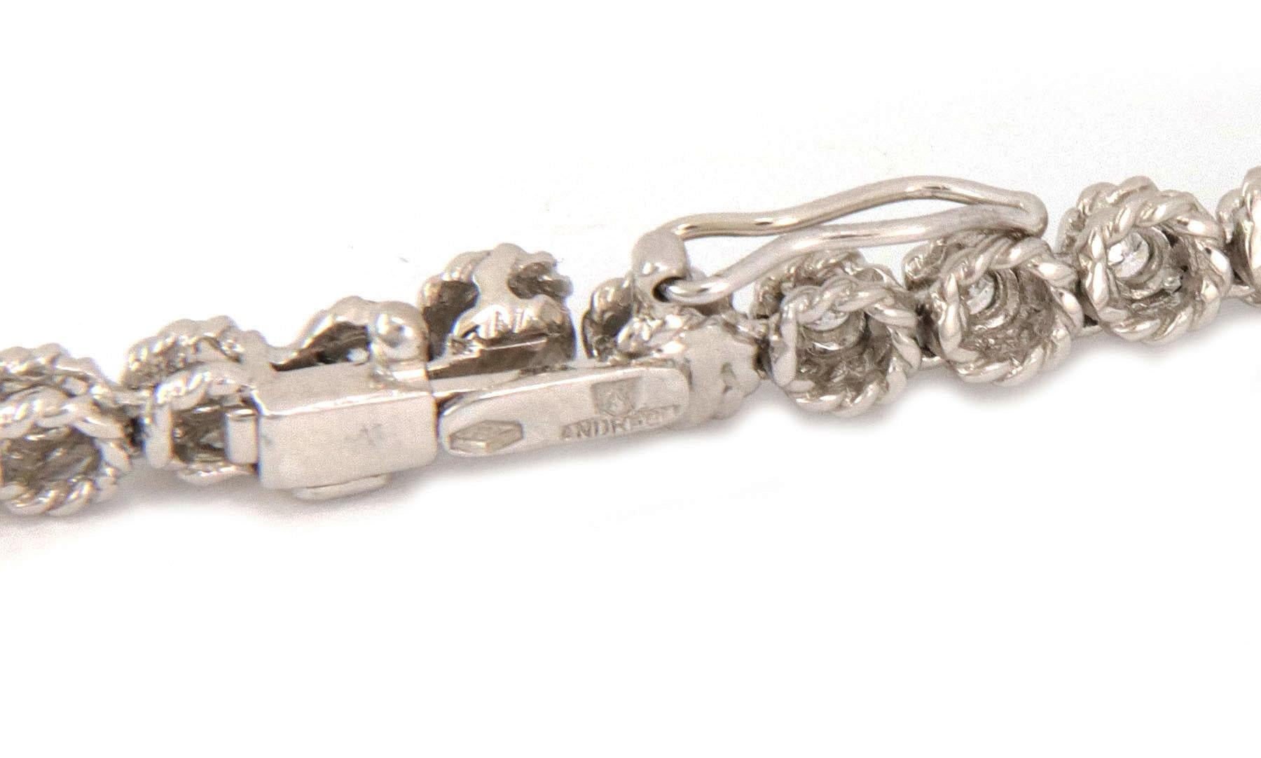Andreoli Diamond Tahitian Pearls 18k White Gold Dangle Pendant Necklace 1