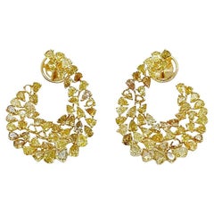 Andreoli Fancy Yellow Diamond 18 Karat Yellow Gold Earrings