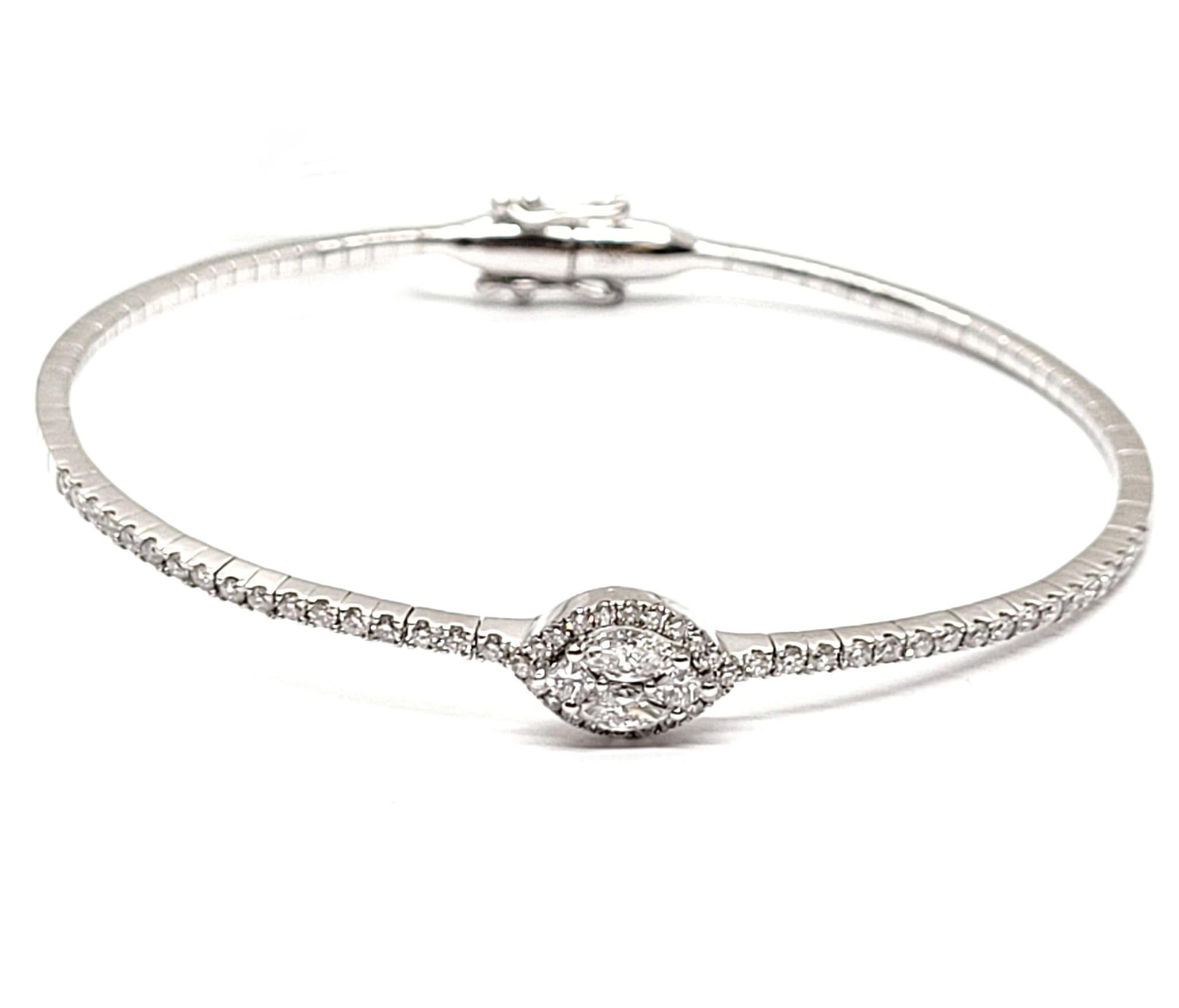 Andreoli Invisible Diamond 18 Karat Gold Bangle Bracelet

This bracelet features:
- 0.92 Carat Diamond
- 8.21 g 18kt White Gold
- Made In Italy