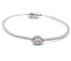 Andreoli Invisible Diamond 18 Karat Gold Bangle Bracelet