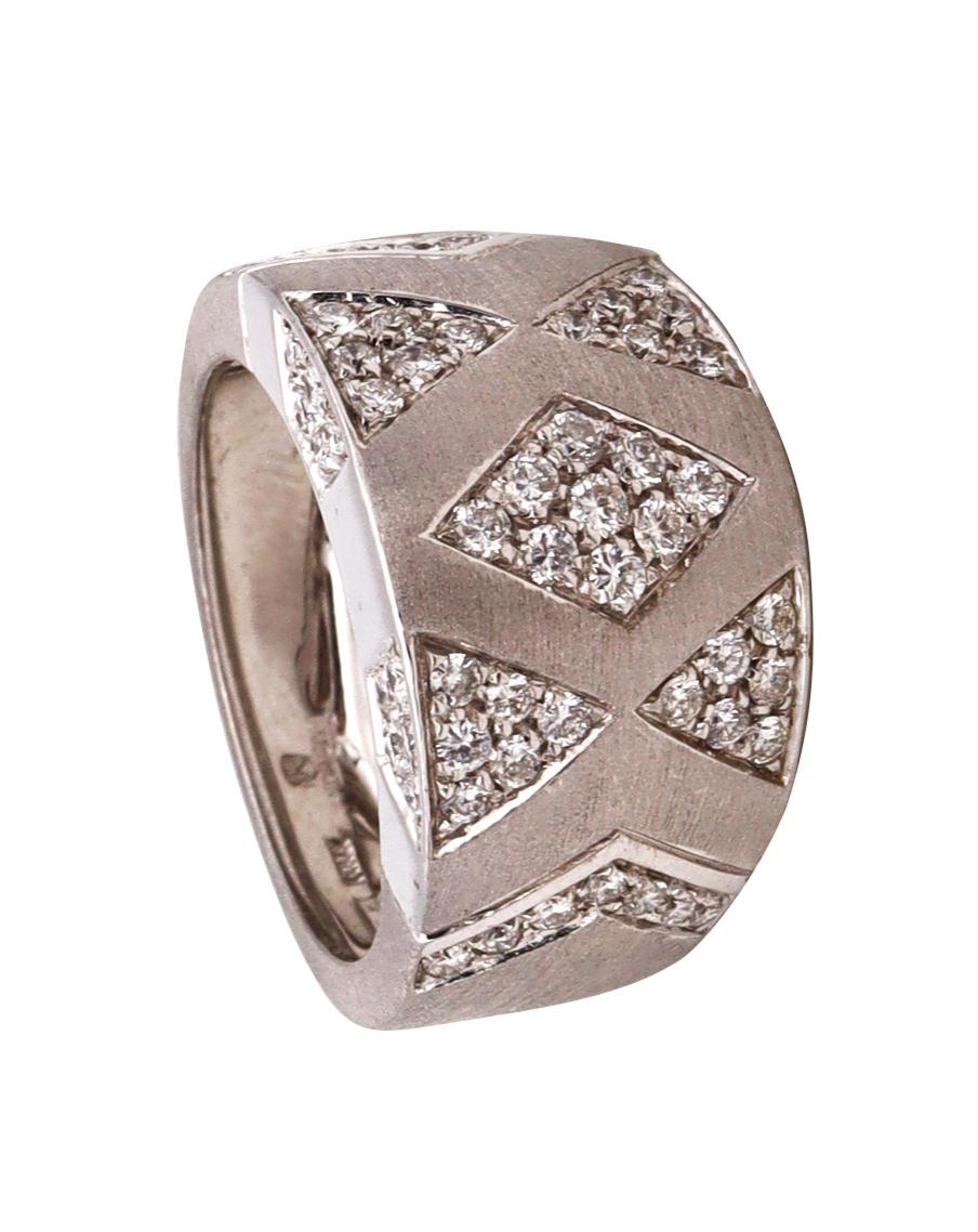 Anillo Andreoli Italia de oro blanco de 18 quilates con 1,34 quilates de diamantes VS en venta