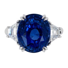 Andreoli No Heat Natural Blue Sapphire Ceylon GIA Certified Platinum Ring