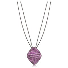 Andreoli Pink Sapphire 18 Karat Gold Pendant Necklace