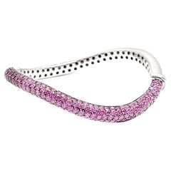 Andreoli, bracelet en or blanc 18 carats et saphirs roses