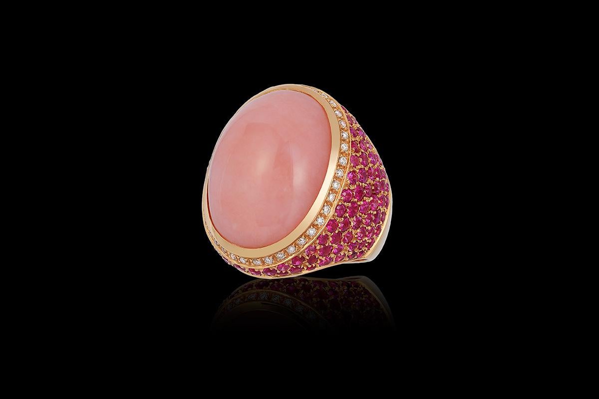 pink sapphire and opal ring