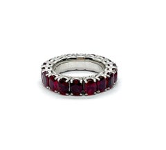 Bague extensible en or blanc 18 carats avec rubis Andreoli