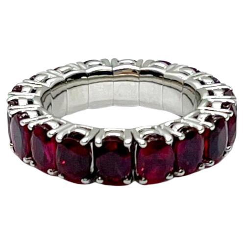 Andreoli Ruby 18 Karat White Gold Stretchy Ring For Sale