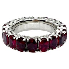 Bague extensible en or blanc 18 carats avec rubis Andreoli