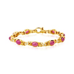 Andreoli Bracelet en or jaune 18 carats avec rubis et diamants