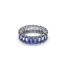 Andreoli Tanzanite 18 Karat White Gold Eternity Band