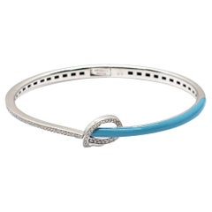 Andreoli Turquoise Enamel Diamond 18 Karat Gold Bracelet