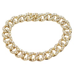 Andreoli Yellow Gold and Diamond Cuban Link Bracelet