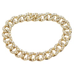Andreoli Yellow Gold and Diamond Link Bracelet