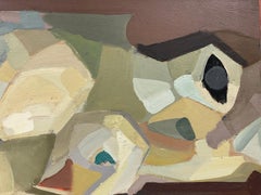 Peinture à l'huile surréaliste française - Scène figurative cubiste - 20ème siècle