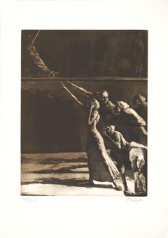 Spanischer signierter Original-Kunstdruck in limitierter Auflage mit Gravur 21x15 in. n14