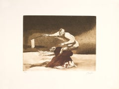 Spanischer signierter Original-Kunstdruck in limitierter Auflage mit Gravur 15x21 in. n20
