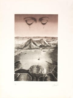 Spanischer signierter Original-Kunstdruck in limitierter Auflage mit Gravur 21x15 in. n27