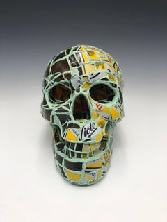 Glass Skull Mosaic Sculpture "Victoria"