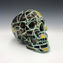 Glass Skull Mosaic Sculpture "Victoria"