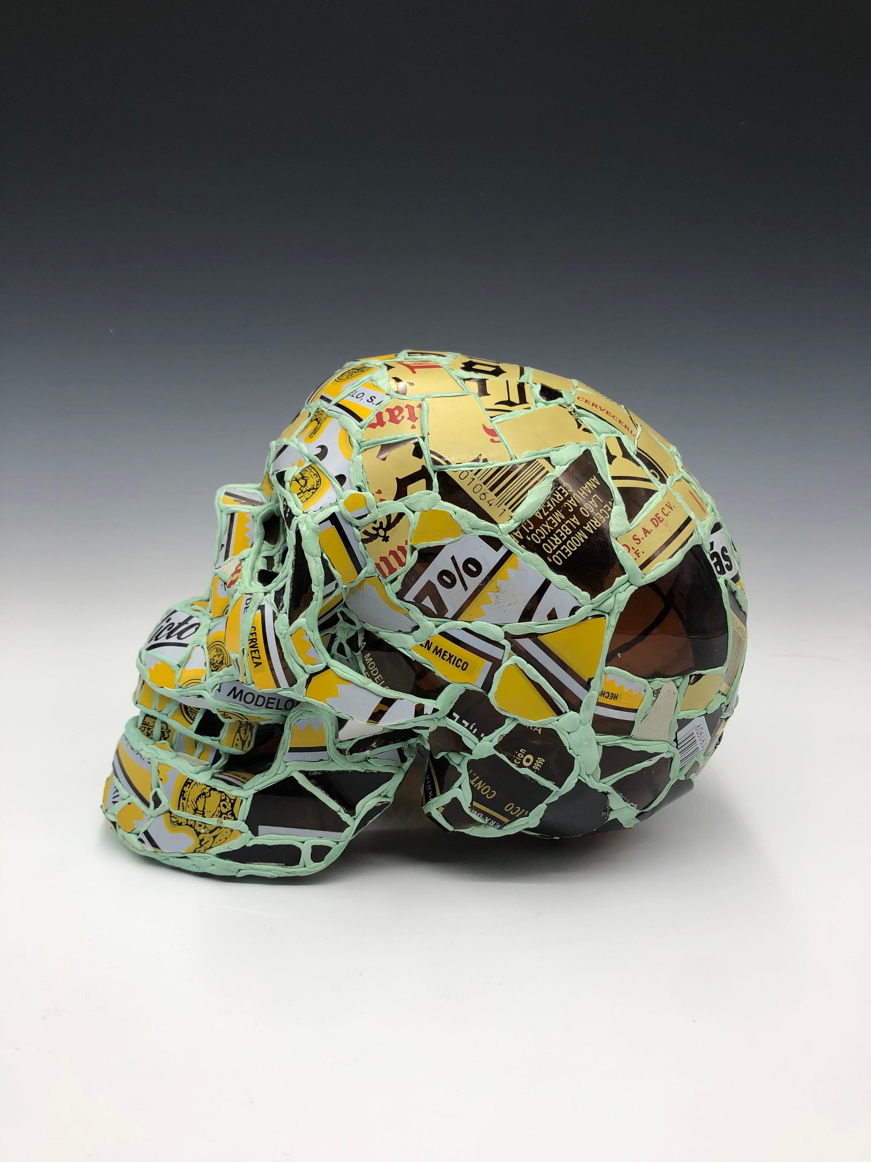 Victoria - Glass Mosaic Skull Sculpture For Sale 1