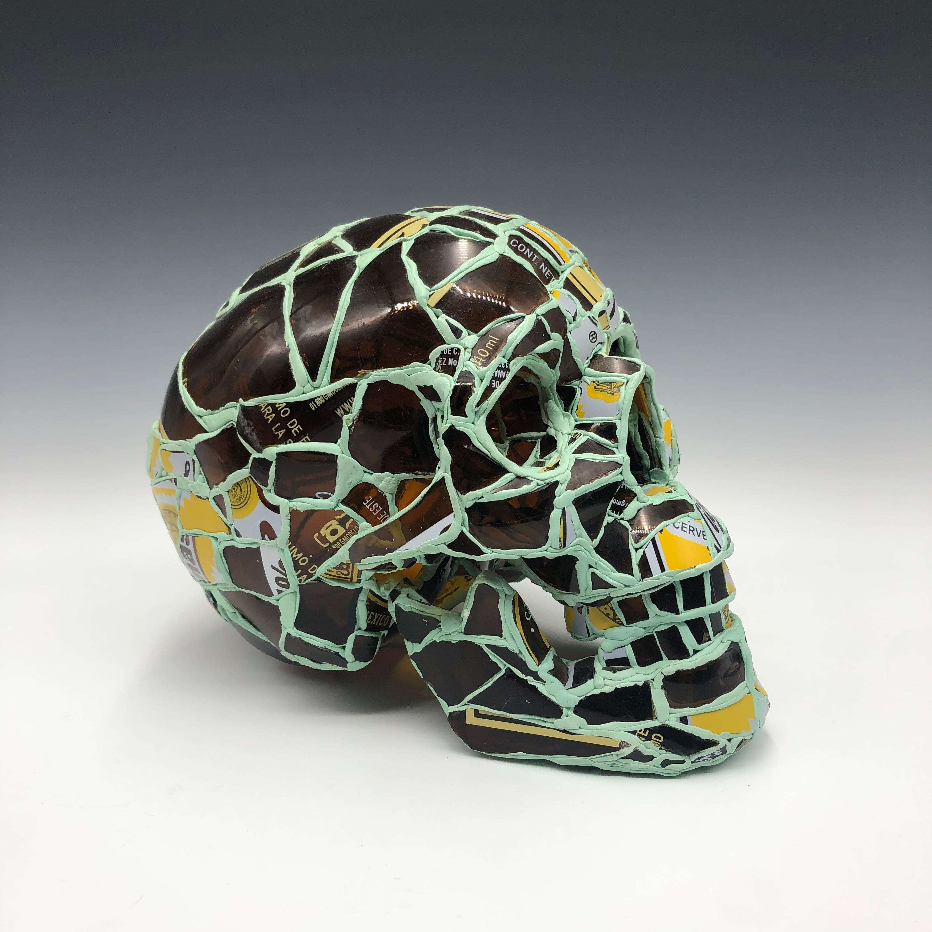 Victoria - Glass Mosaic Skull Sculpture For Sale 2