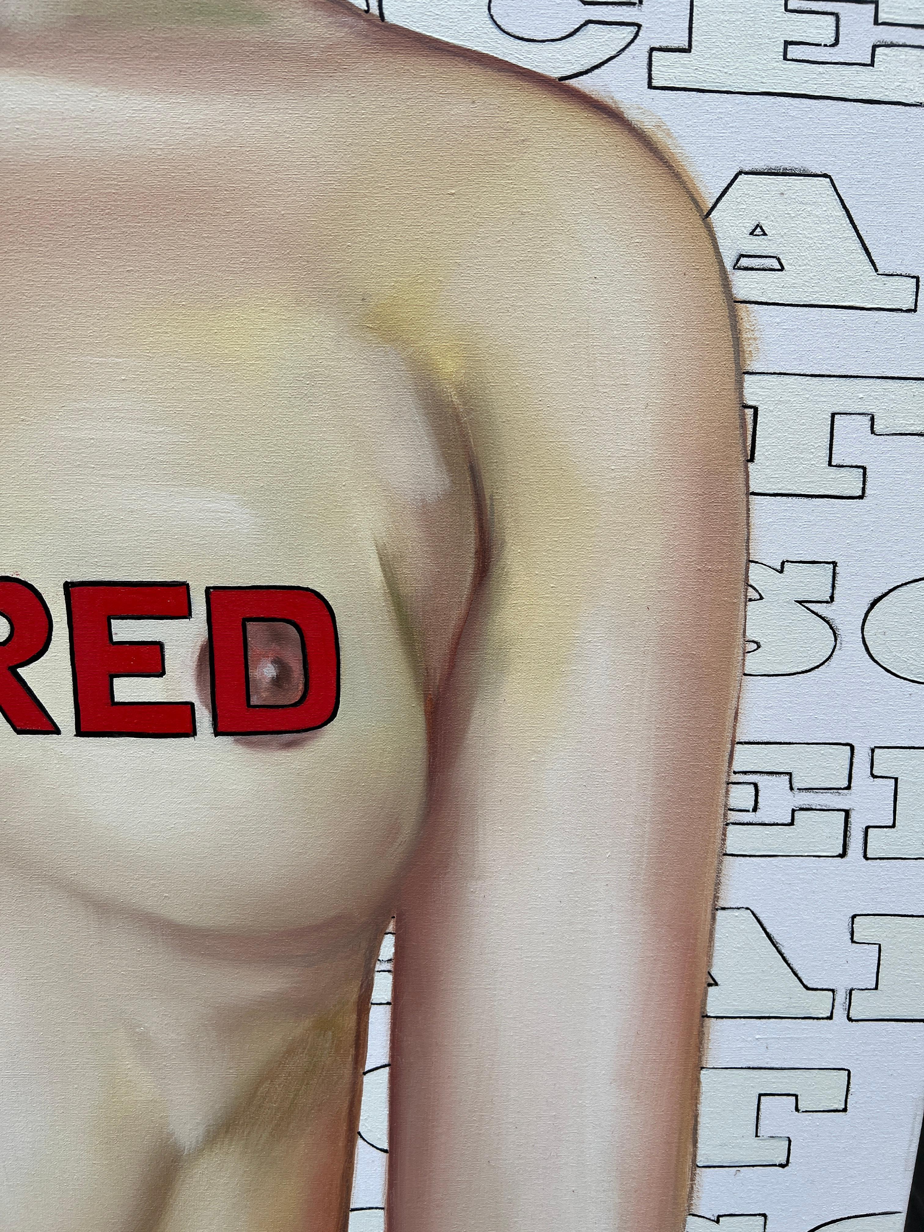L'art n'est pas obscene  - Beige Nude Painting par Andres Conde
