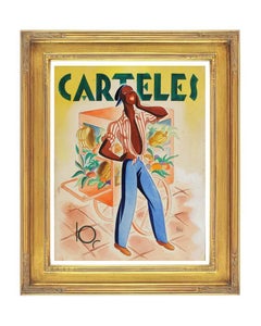 1938 Ilustración cubana Pintura al gouache Revista Carteles Andrés García Benítez