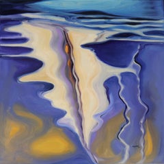 Sailing to the Sun, Reflection in the Water, Oil , Abstract Landscape, Nature