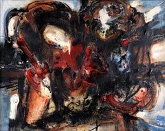 Dinámica pieza expresionista abstracta de mediados de siglo