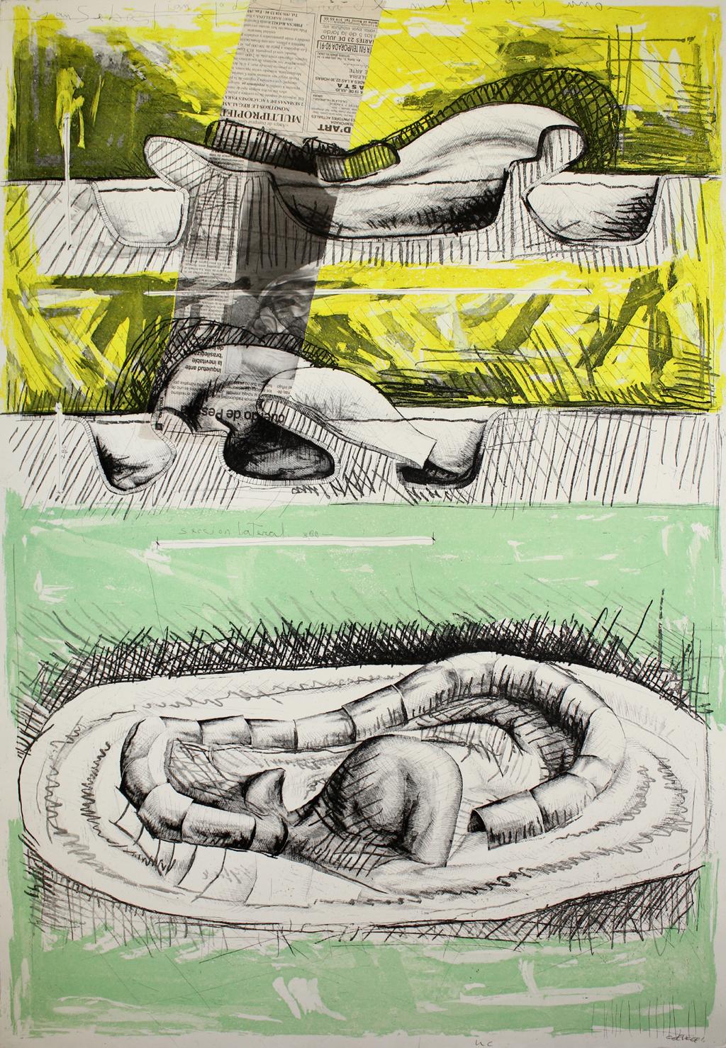 Andrés Nagel - UNTITLED 5
Date de création : 1991
Moyen : Gravure et collage sur papier
Edition : 75
Taille : 98 x 69 cm
Condit : En très bon état et jamais encadré
Observations :
Gravure et collage sur papier signé par l'artiste et édition