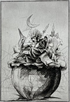 Espagnol 1986 édition limitée signée gravure à l'eau-forte 15x11 in.