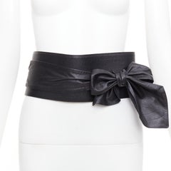 ANDRES OTALORA Viviendo Obi black leather tie front buckled wide belt