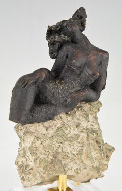 Andres Peralta Sculpture Nude on a Rock 1980 Spain