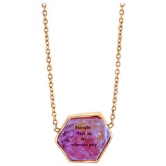 Andre's Raw Natural Ruby Bezel Set Chain Necklace 18k Rose Gold