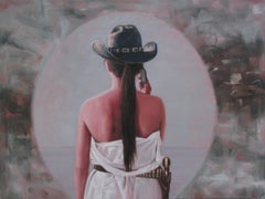 "Entrenched" " Atrincherada"  Cuban Artist Figurative Woman Horizon  Sea