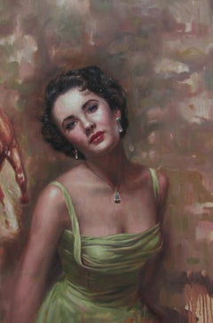 Gallopando-Galloping Cuban Figurative Young Liz Taylor Horses Giant Marfa Oil