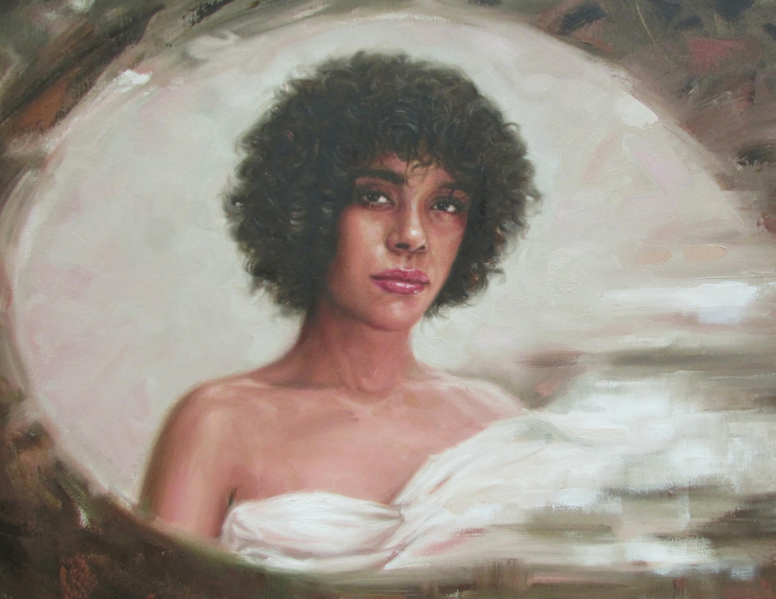  Olio su tela Artista cubano Arte figurativa
 La donna guarda lo spettatore, mentre il panno bianco che la copre svanisce, ricordandoci l'effimero della vita.

Andre Retamero è nato a Cuba nel 1970.Andre Retamero dice questo  sui suoi dipinti: 