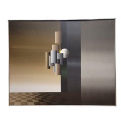 Andrés Segovia - Surrealism Acrylic on canvas “Checkerboard Landscape” Andrés Segovia, Argentina Surrealism Acrylic on canvas “Checkerboard Landscape” Andrés Segovia, Argentina